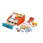 Drevená registračná pokladnica + príslušenstvo